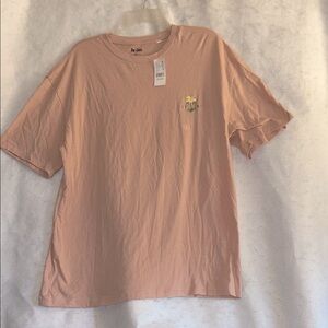 PacSun PacCares Light Pink Short Sleeve Tee With Trippy Plant Logo Size L